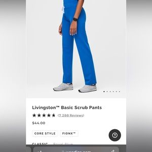 Figs Livingston basic scrub pants royal blue